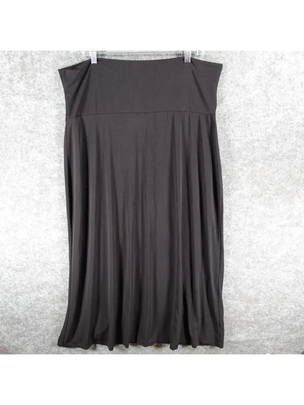 Collections ETC Maxi Skirt Womens XL R Black High-Waisted Jersey Stretch Pull On